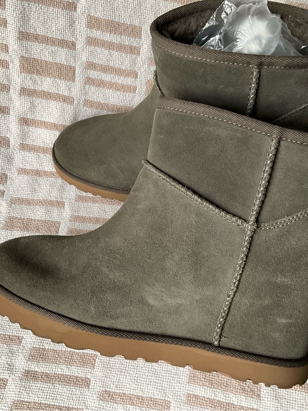 UGG Olive Suede Ankle Booties